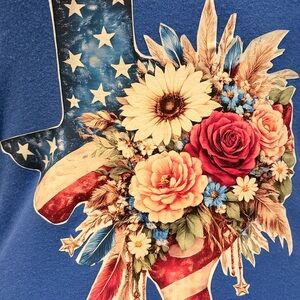 ✨ Texas Floral Patrioticyy Tank Top – Size XS (Fitted) ✨